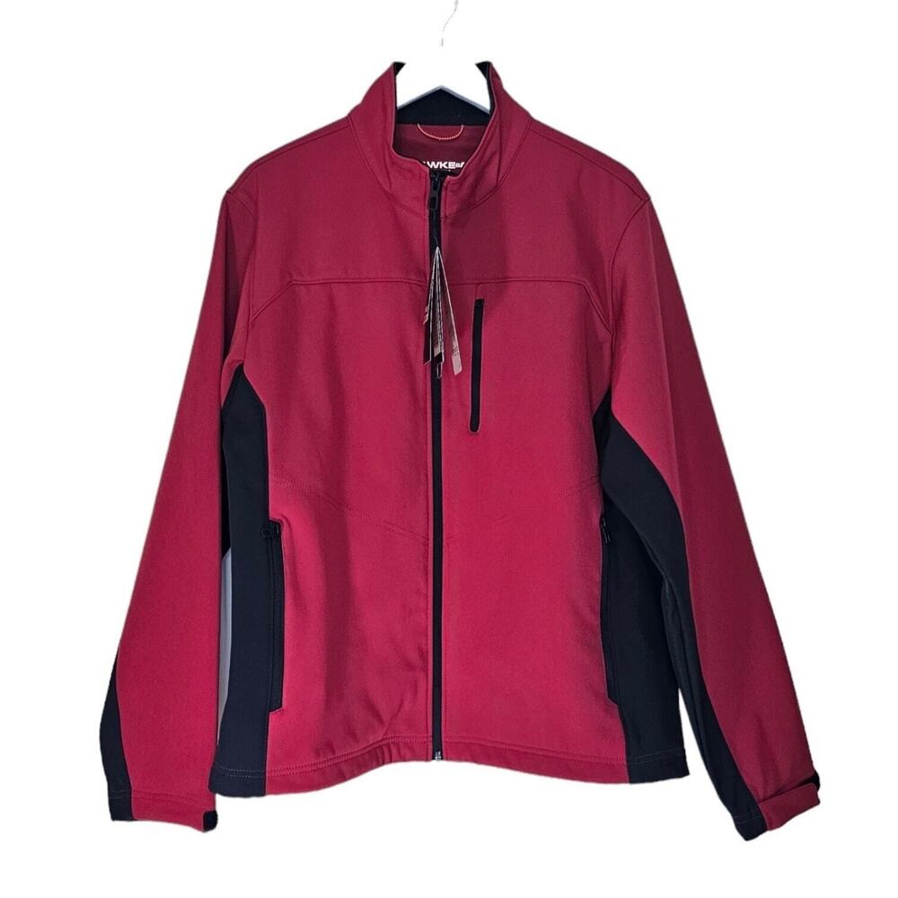 Hawke & Co Red Softshell Performance Jacket Fleece Lined Water Resistant L NWT